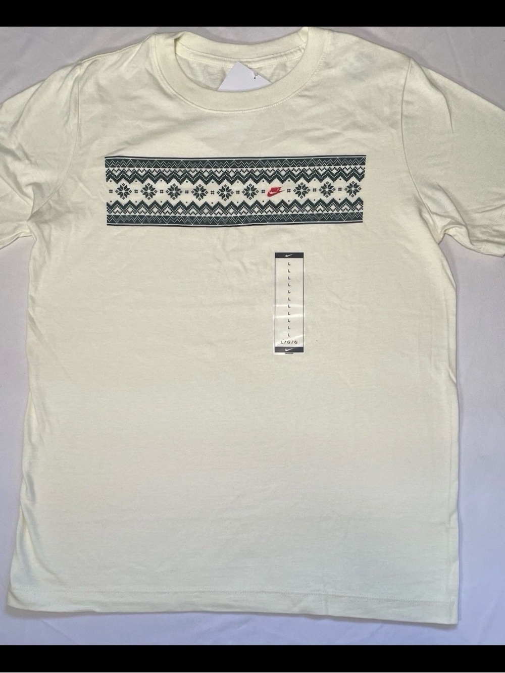 Nike Sportswear Fair Isle Crewneck T-Shirt Kids Size L Unisex NWT